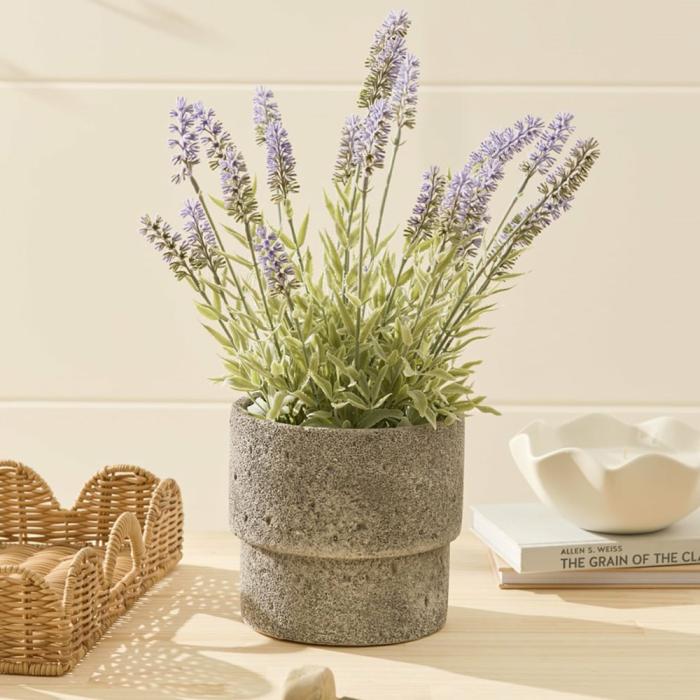 Artificial Plants, Flowers & Stems |  Green & Grey Potted Lavender Artificial Plants, Flowers & Stems Artificial Plants, Flowers & Stems