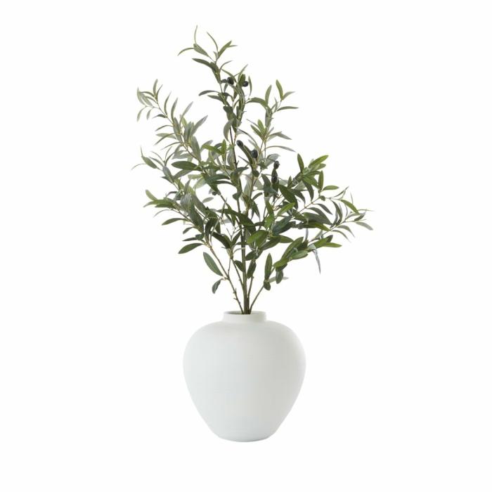 Artificial Plants, Flowers & Stems |  Green & White Olive Stem In Vase Artificial Plants, Flowers & Stems Artificial Plants, Flowers & Stems