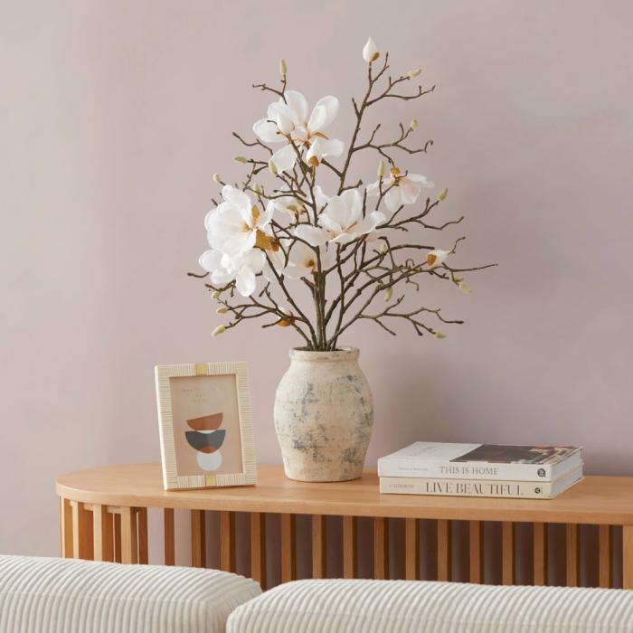 Artificial Plants, Flowers & Stems |  White Magnolia In Ceramic Vase Artificial Plants, Flowers & Stems Artificial Plants, Flowers & Stems