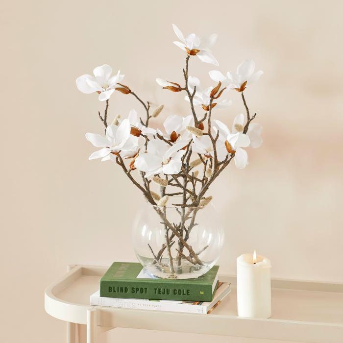 Artificial Plants, Flowers & Stems |  White Magnolia In Vase Artificial Plants, Flowers & Stems Artificial Plants, Flowers & Stems