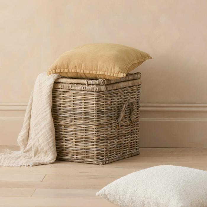 Baskets |  Mckenzie Antique Grey Small Storage Chest Baskets Baskets