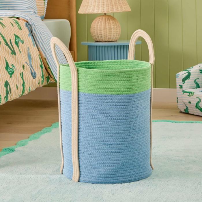 Baskets & Storage |  Blue & Green Coloured Rope Basket Baskets & Storage Baskets & Storage