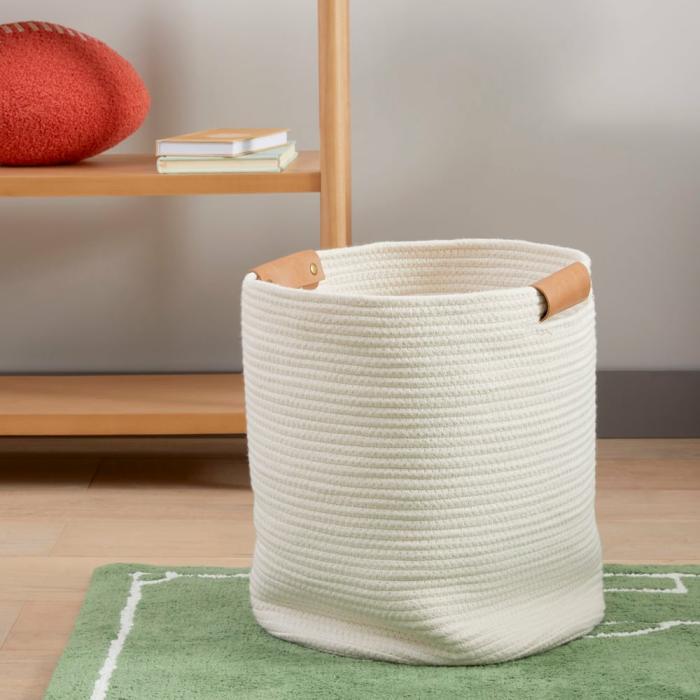 Baskets & Storage |  Cooper Natural & Tan Large Round Storage Basket Baskets & Storage Baskets & Storage