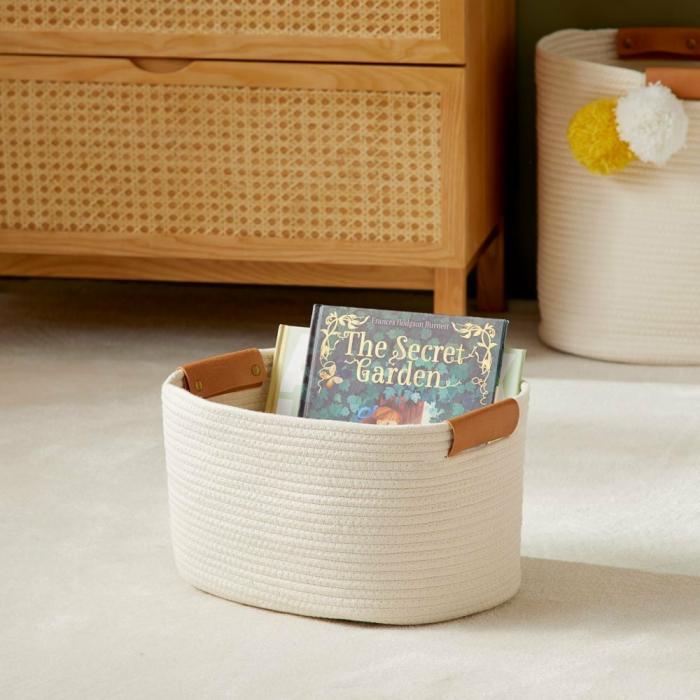 Baskets & Storage |  Cooper Natural & Tan Medium Rectangle Storage Basket Baskets & Storage Baskets & Storage