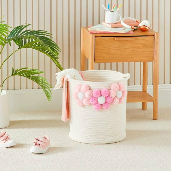 Baskets & Storage |  Designer Pom Pom Burst Decorative Basket Baskets & Storage Baskets & Storage