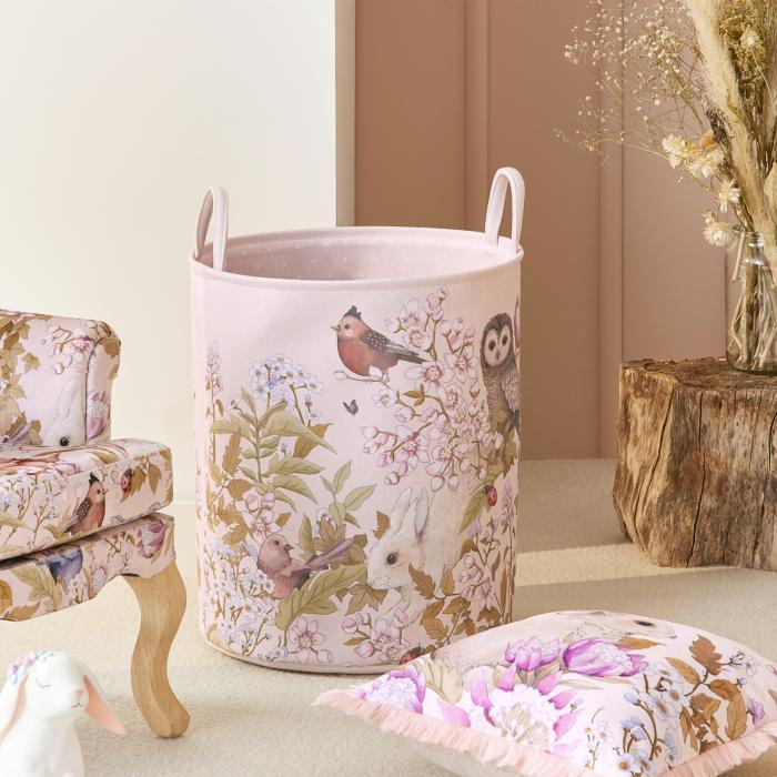 Baskets & Storage |  Fleur Harris Woodlands Pink Printed Basket Baskets & Storage Baskets & Storage