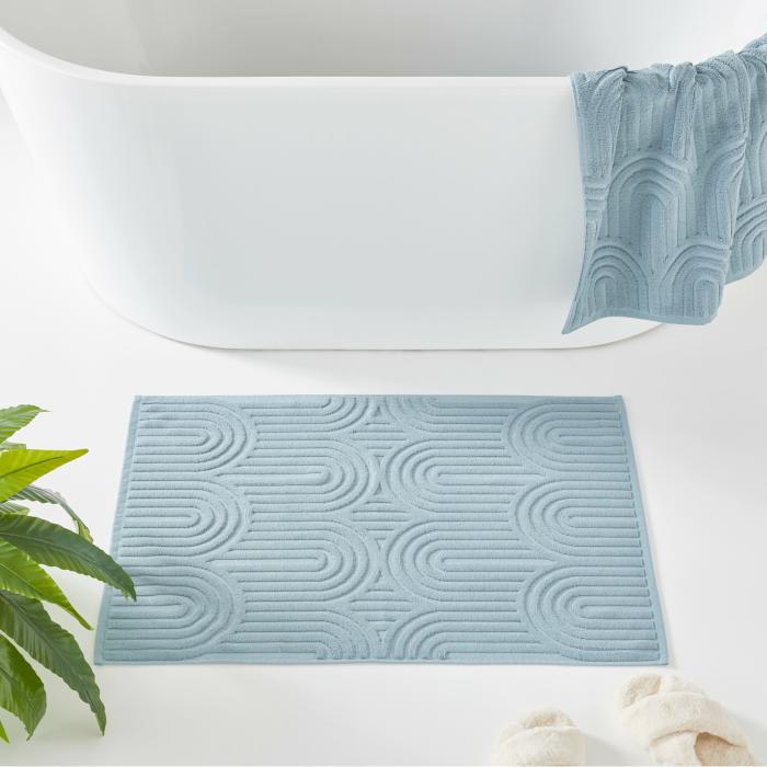 Bath Mats & Bath Runners |  Archie Sea Blue Marle Bath Mat Bath Mats & Bath Runners Bath Mats & Bath Runners