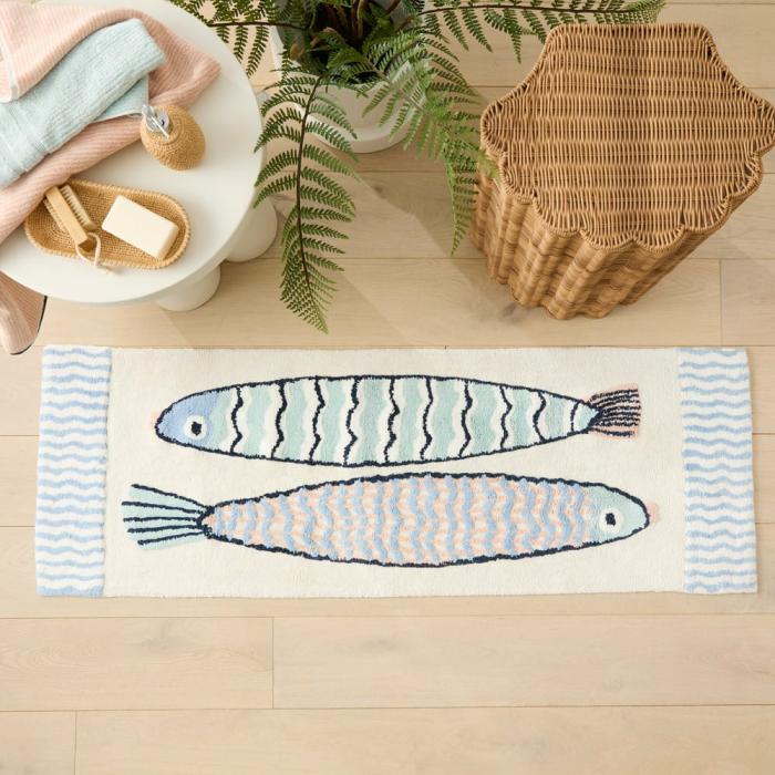 Bath Mats & Bath Runners |  Marine Blue Multi Bath Runner Bath Mats & Bath Runners Bath Mats & Bath Runners