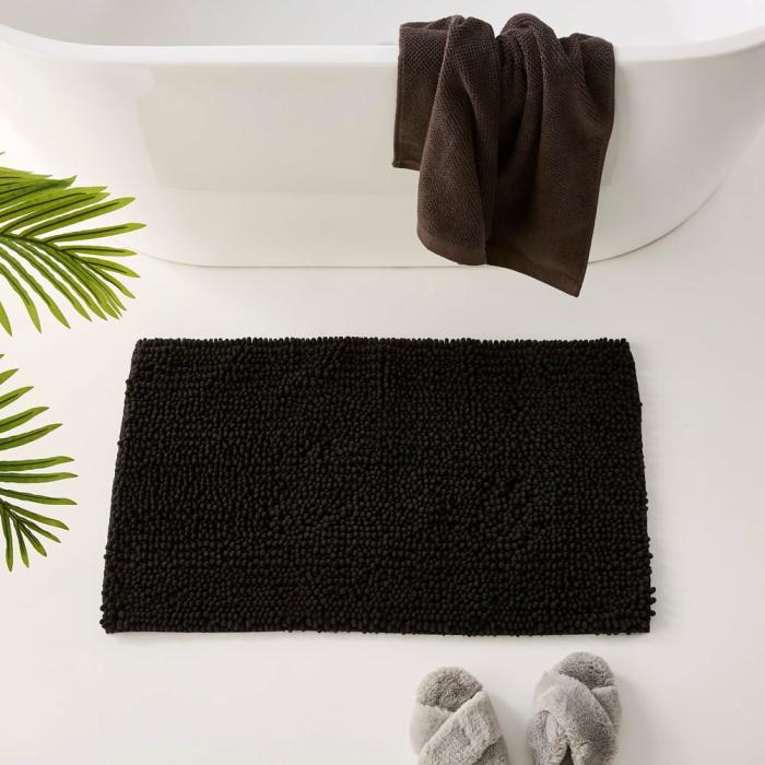 Bath Mats & Bath Runners |  Microplush Black Bobble Bath Mat Bath Mats & Bath Runners Bath Mats & Bath Runners