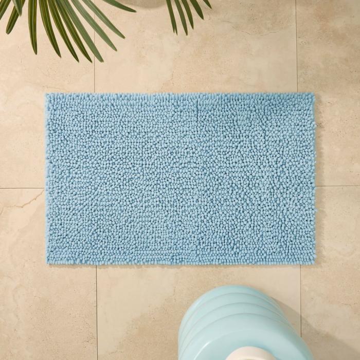 Bath Mats & Bath Runners |  Microplush Chambray Blue Bobble Bath Mat Bath Mats & Bath Runners Bath Mats & Bath Runners