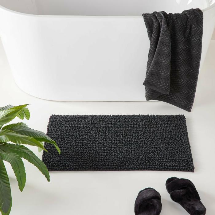 Bath Mats & Bath Runners |  Microplush Coal Bobble Bath Mat Bath Mats & Bath Runners Bath Mats & Bath Runners