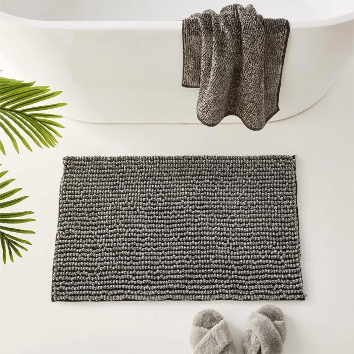 Bath Mats & Bath Runners |  Microplush Graphite Marle Bobble Bath Mat Bath Mats & Bath Runners Bath Mats & Bath Runners