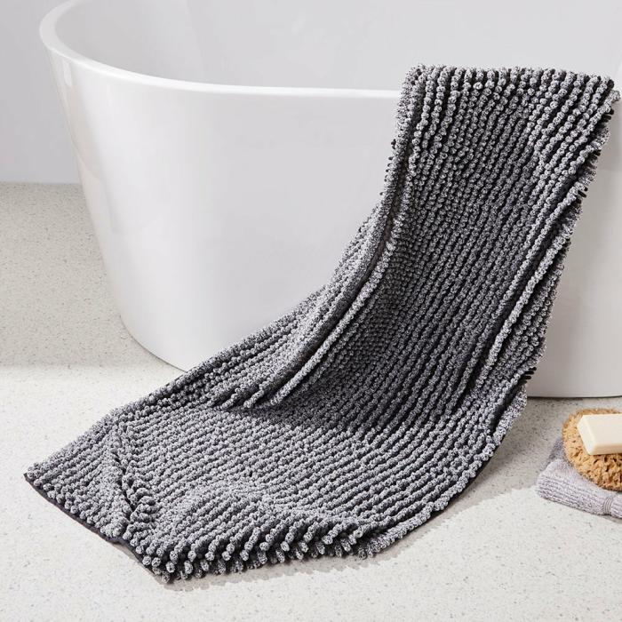 Bath Mats & Bath Runners |  Microplush Graphite Marle Bobble Bath Runner Bath Mats & Bath Runners Bath Mats & Bath Runners