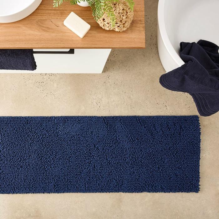 Bath Mats & Bath Runners |  Microplush Indigo Bobble Bath Runner Bath Mats & Bath Runners Bath Mats & Bath Runners