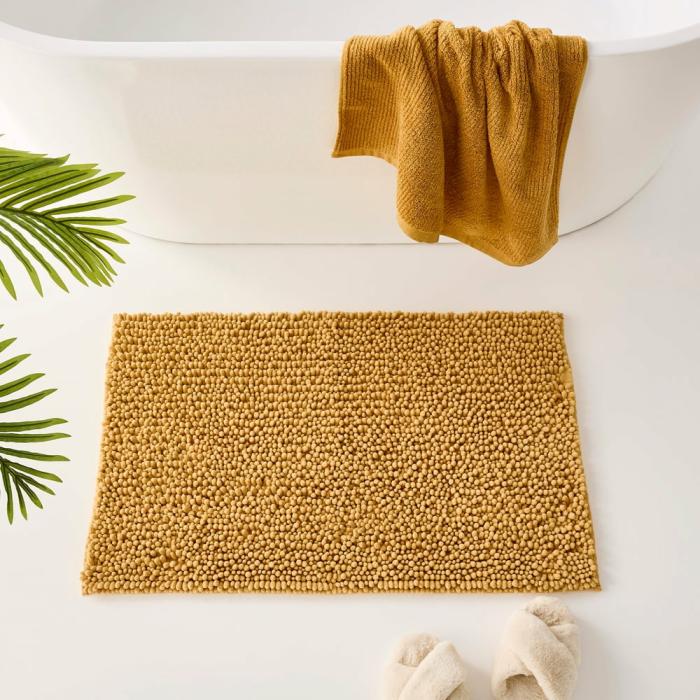 Bath Mats & Bath Runners |  Microplush Mustard Bobble Bath Mat Bath Mats & Bath Runners Bath Mats & Bath Runners