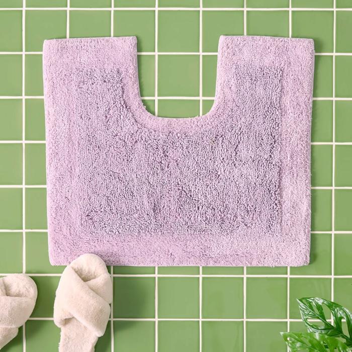 Bath Mats & Bath Runners |  Nicola Lilac Combed Cotton Contour Mat Bath Mats & Bath Runners Bath Mats & Bath Runners