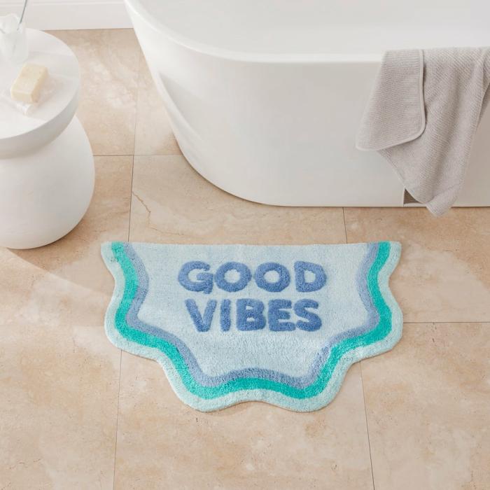 Bath Mats |  Good Vibes Blue & Mint Bath Mat Bath Mats Bath Mats