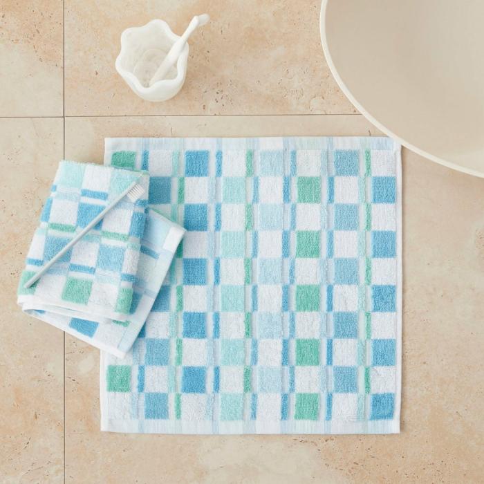 Bath Towels & Face Washers |  Charlie Check Blues Face Washers Pack Of 2 Bath Towels & Face Washers Bath Towels & Face Washers