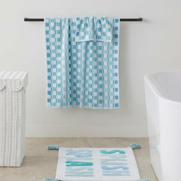 Bath Towels & Face Washers |  Charlie Check Blues Towel Range Bath Towels & Face Washers Bath Towels & Face Washers