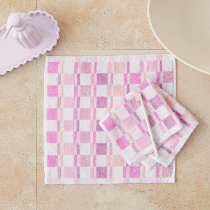 Bath Towels & Face Washers |  Charlie Check Pinks Face Washers Pack Of 2 Bath Towels & Face Washers Bath Towels & Face Washers