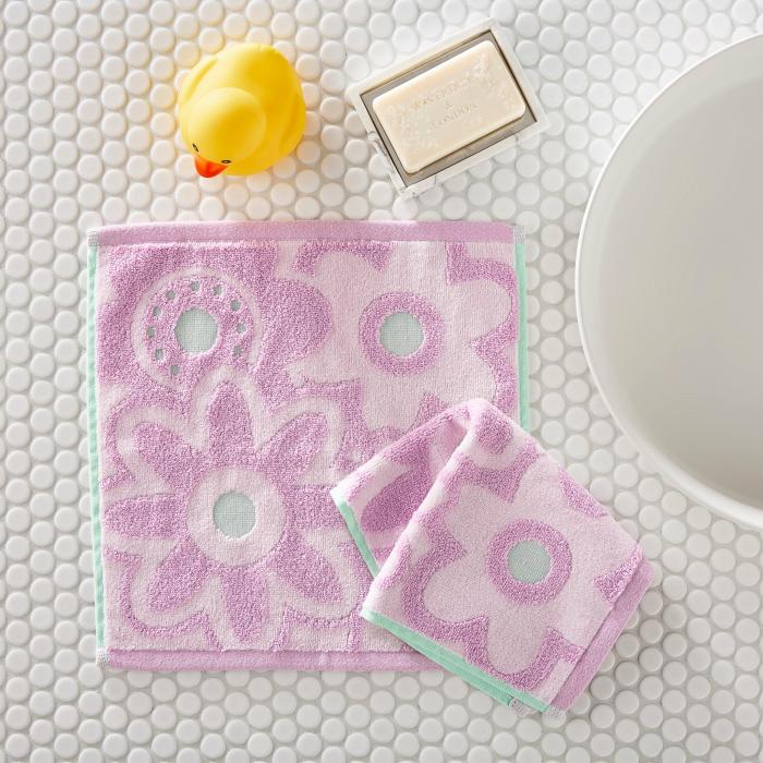 Bath Towels & Face Washers |  Poppy Floral Lilac & Mint Face Washers Pack Of 2 Bath Towels & Face Washers Bath Towels & Face Washers