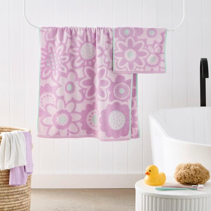 Bath Towels & Face Washers |  Poppy Floral Lilac & Mint Towel Range Bath Towels & Face Washers Bath Towels & Face Washers