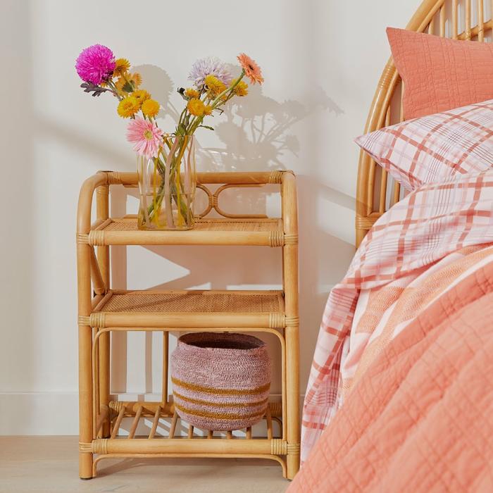 Bedside Tables |  Bahama Rattan Honey Bedside Table 3 Shelf Bedroom Furniture Bedside Tables