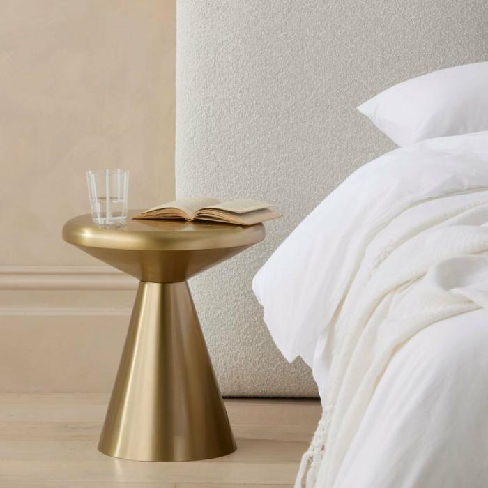 Bedside Tables |  Penelope Gold Side Table Bedroom Furniture Bedside Tables