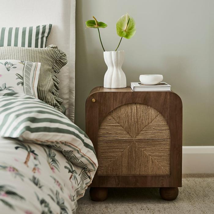 Bedside Tables |  Safari Walnut 1 Door Bedside Table Bedroom Furniture Bedside Tables