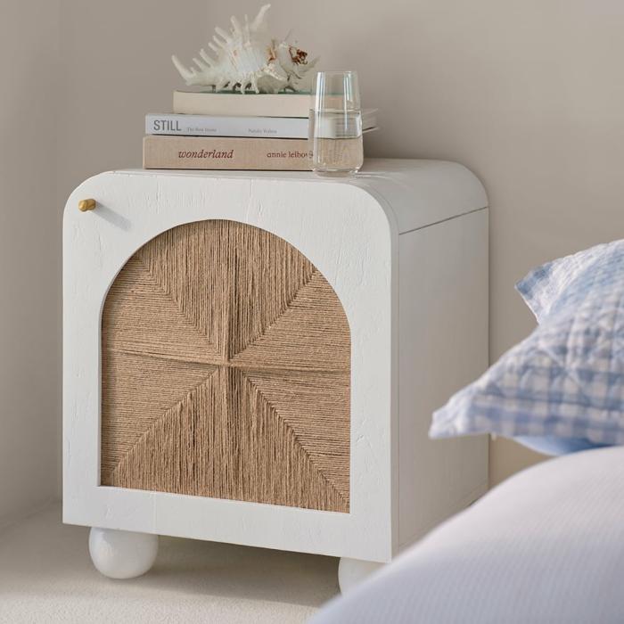 Bedside Tables |  Safari White 1 Door Bedside Table Bedroom Furniture Bedside Tables