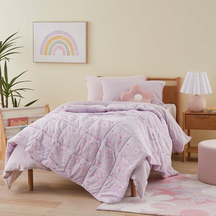 Blankets |  Super Cuddly Lilac Heart Blanket Blankets Blankets