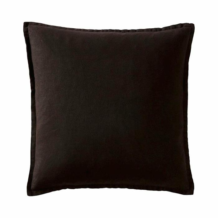 Cushions |  Belgian Black Vintage Washed Linen Cushion Cushions Cushions