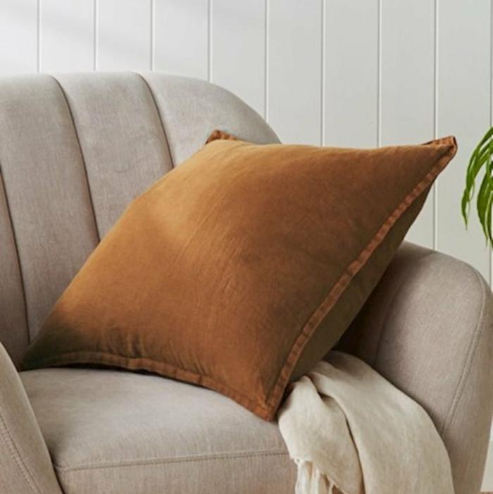 Cushions |  Belgian Brown Sugar Vintage Washed Linen Cushion Cushions Cushions