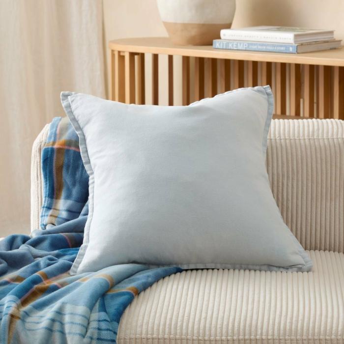 Cushions |  Belgian Cashmere Blue Vintage Washed Linen Cushion Cushions Cushions