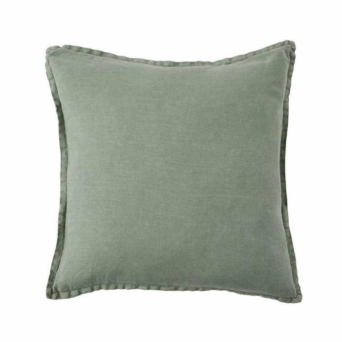 Cushions |  Belgian Gum Leaf Vintage Washed Linen Cushion Cushions Cushions