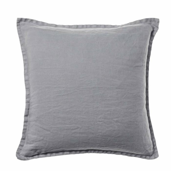 Cushions |  Belgian Seal Grey Vintage Washed Linen Cushion Cushions Cushions