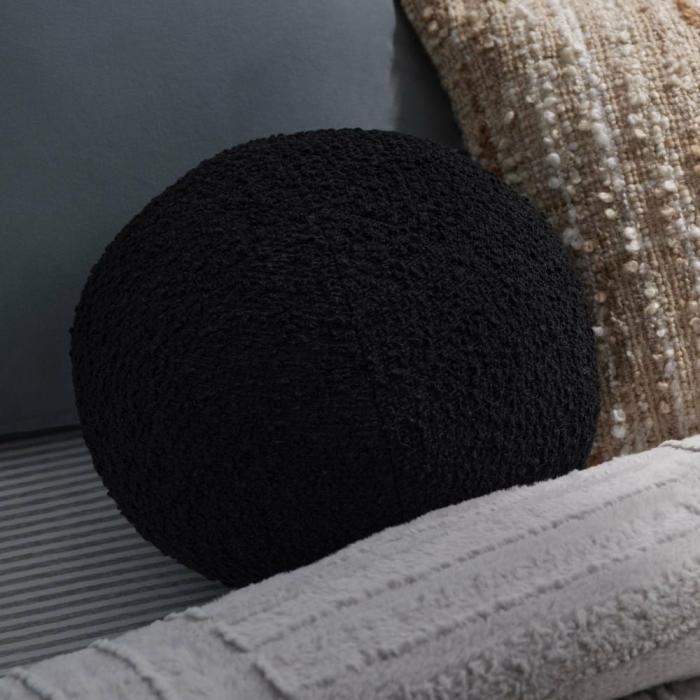 Cushions |  Boucle Black Ball Cushion Cushions Cushions