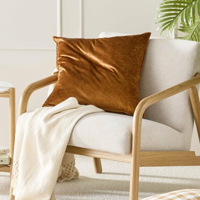 Cushions |  Cairo Brown Sugar Velvet Cushion Cushions Cushions