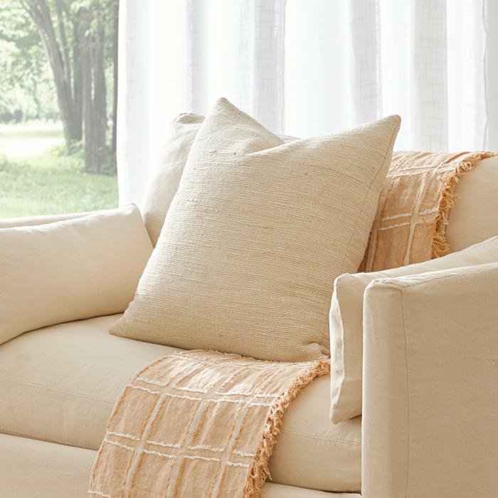 Cushions |  Caspian Natural & White Cushion Cushions Cushions