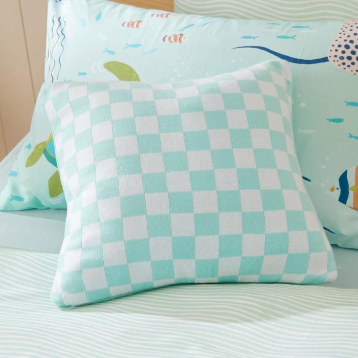 Cushions |  Check Mint Knit Cushion Cushions Cushions