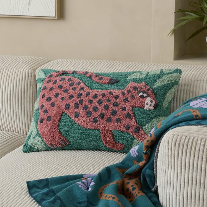 Cushions |  Cheetah Green Tufted Cushion Cushions Cushions