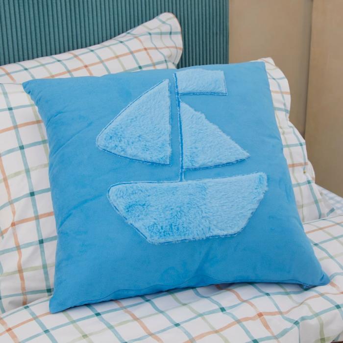 Cushions |  Fluffy Sail Boat Faux Fur Cushion Cushions Cushions