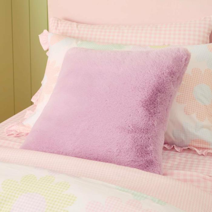 Cushions |  Frankie Lilac Faux Fur Cushion Cushions Cushions