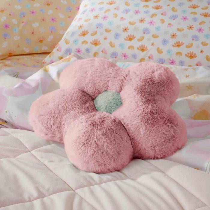 Cushions |  Frankie Multi Flower Faux Fur Shaped Cushion Cushions Cushions