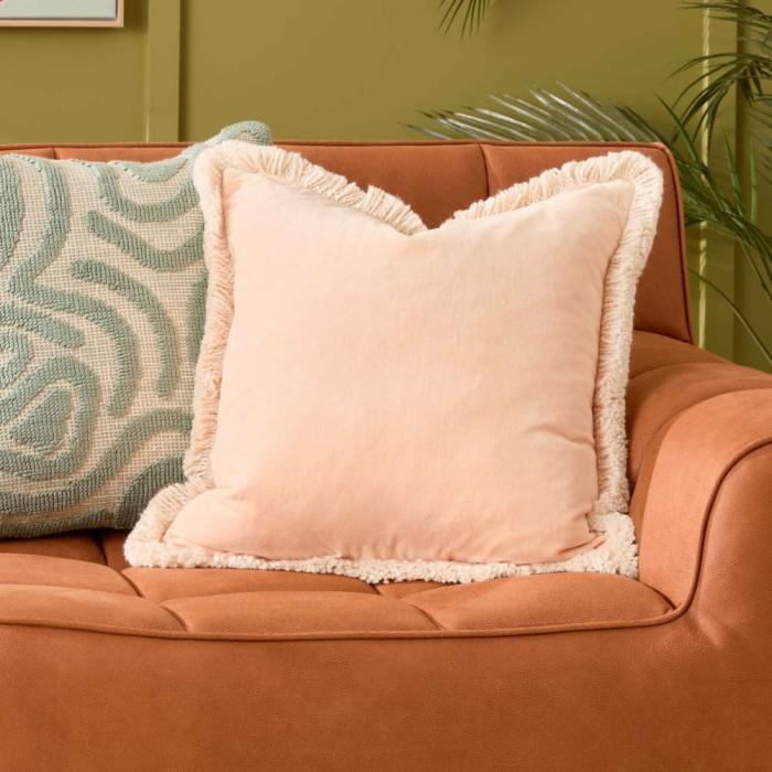 Cushions |  Mirri Peach Velvet Cushion Cushions Cushions