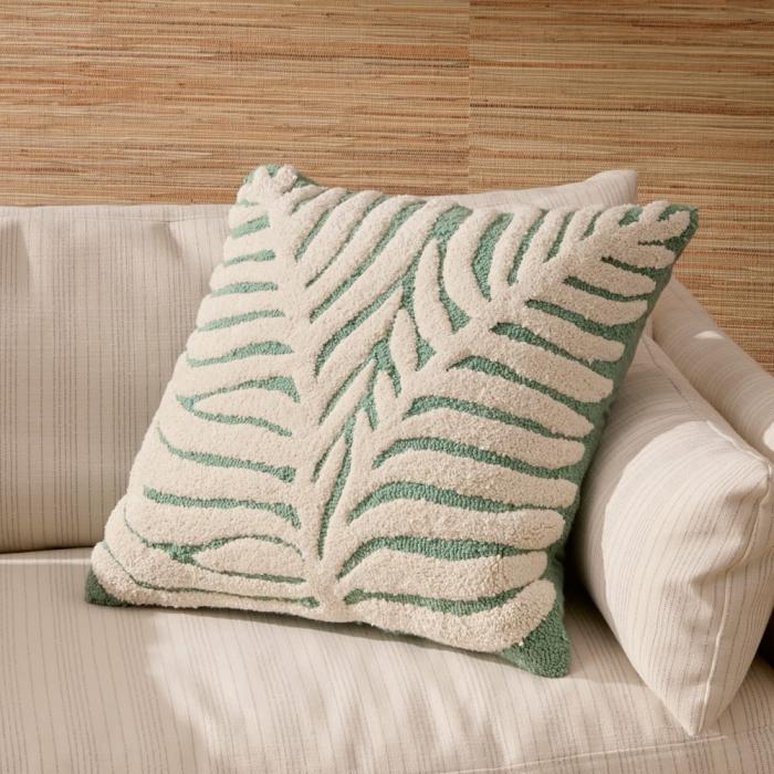 Cushions |  Palm Leaf Green & Natural Cushion Cushions Cushions