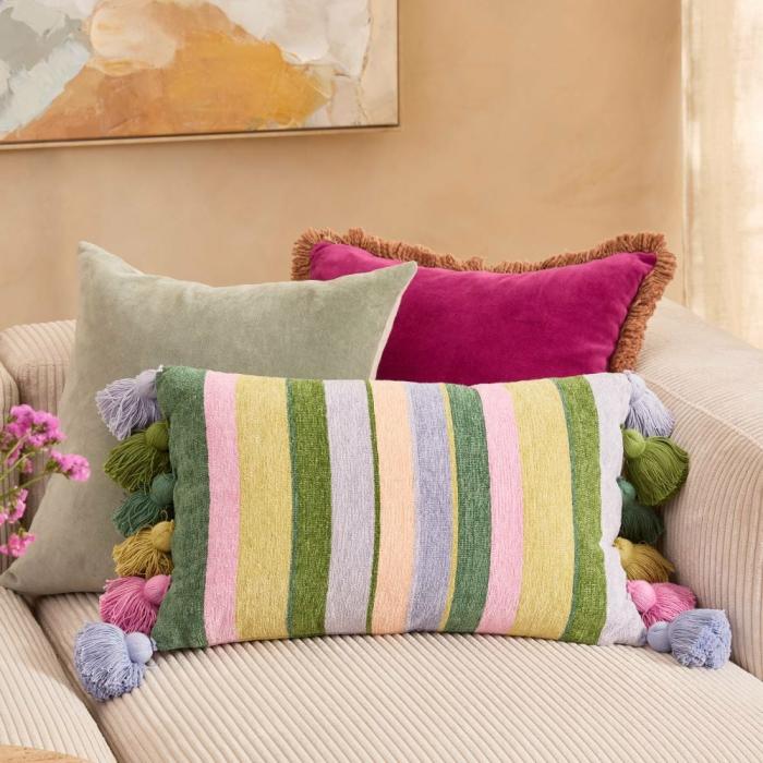 Cushions |  Sephora Garden Green Stripe Cushion Cushions Cushions