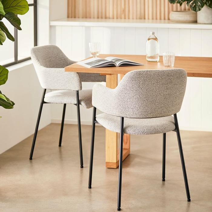 Dining Chairs, Tables & Counter Stools |  Rhodes Beige Boucle Dining Chair Set Of 2 Living Room Dining Chairs, Tables & Counter Stools