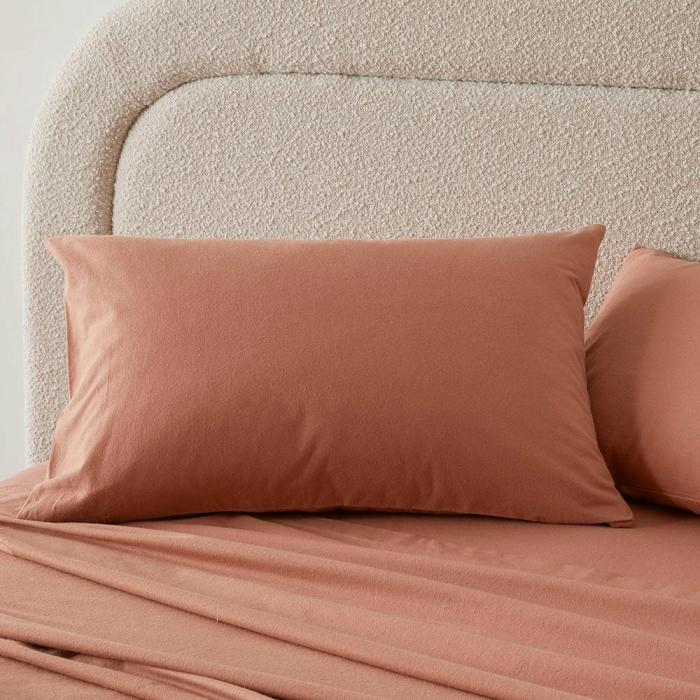 Flannelette |  Flannelette Clay Plain Dye Pillowcases Bedlinen Flannelette