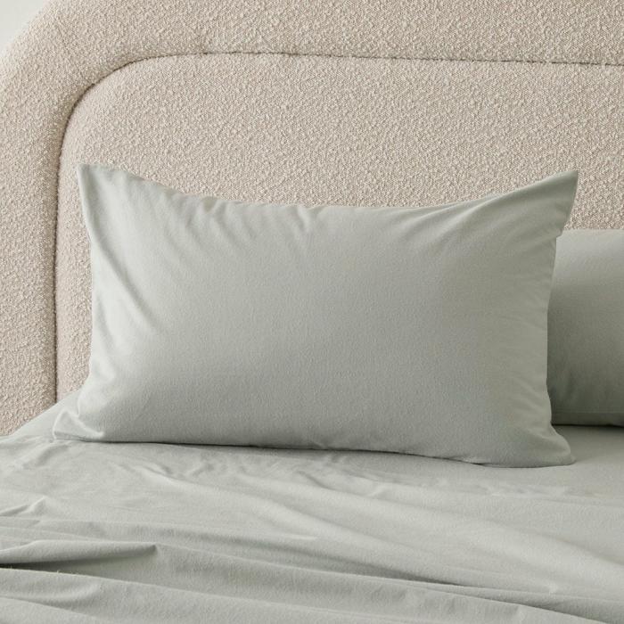 Flannelette |  Flannelette Eucalyptus Plain Dye Pillowcases Bedlinen Flannelette